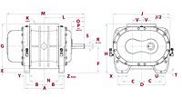 4500 Series Positive Displacement Blowers with Vacuum Pump - Horizontal Configuration