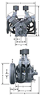 R and PL Series CAPRSA/CBPPLA Model Bare Air Compressor Pump - 2